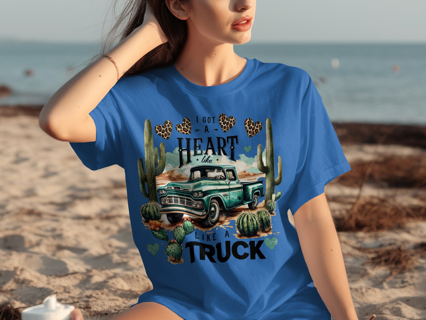 I Got A Heart Like A Truck Cactus Graphic T-Shirt
