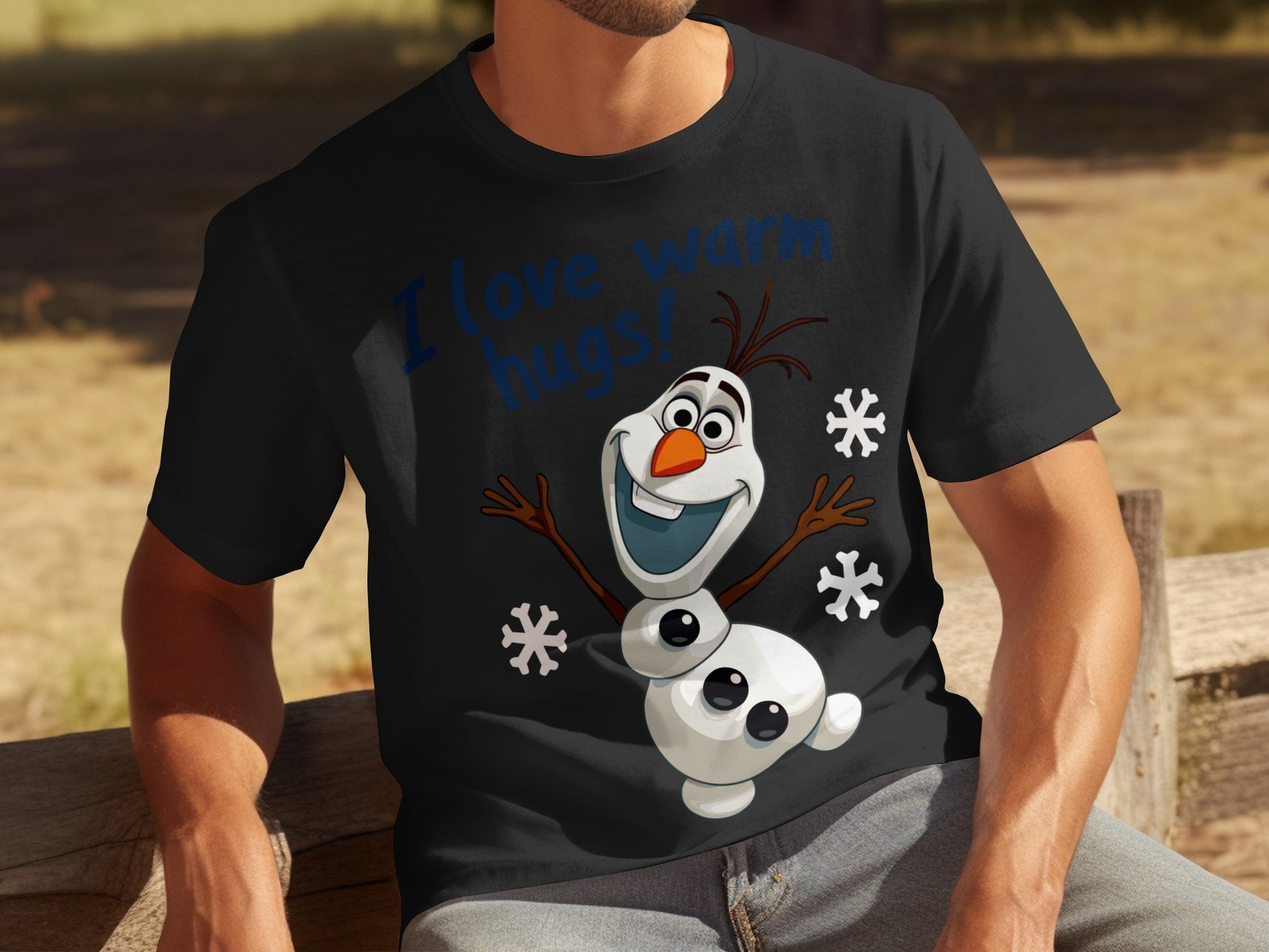 I Love Warm Hugs Olaf Winter Theme T-shirt