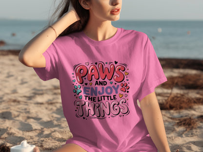 Paws and Enjoy the Little Things Graphic Tee