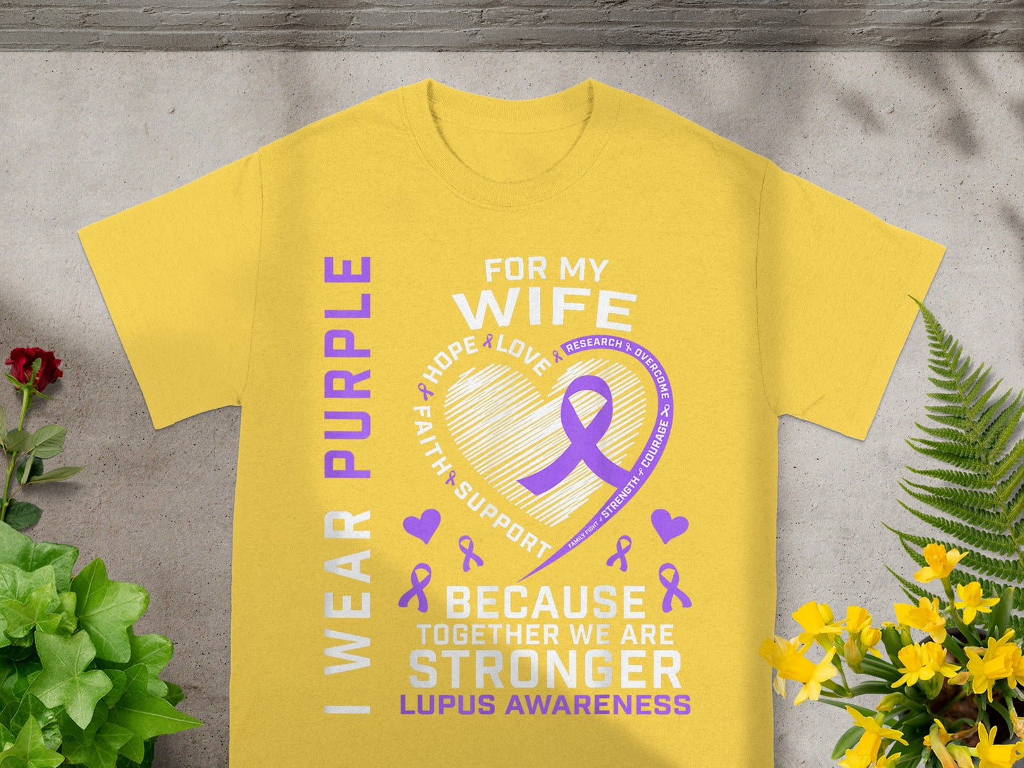 I Wear Purple For My Wife Lupus Awareness Shirt