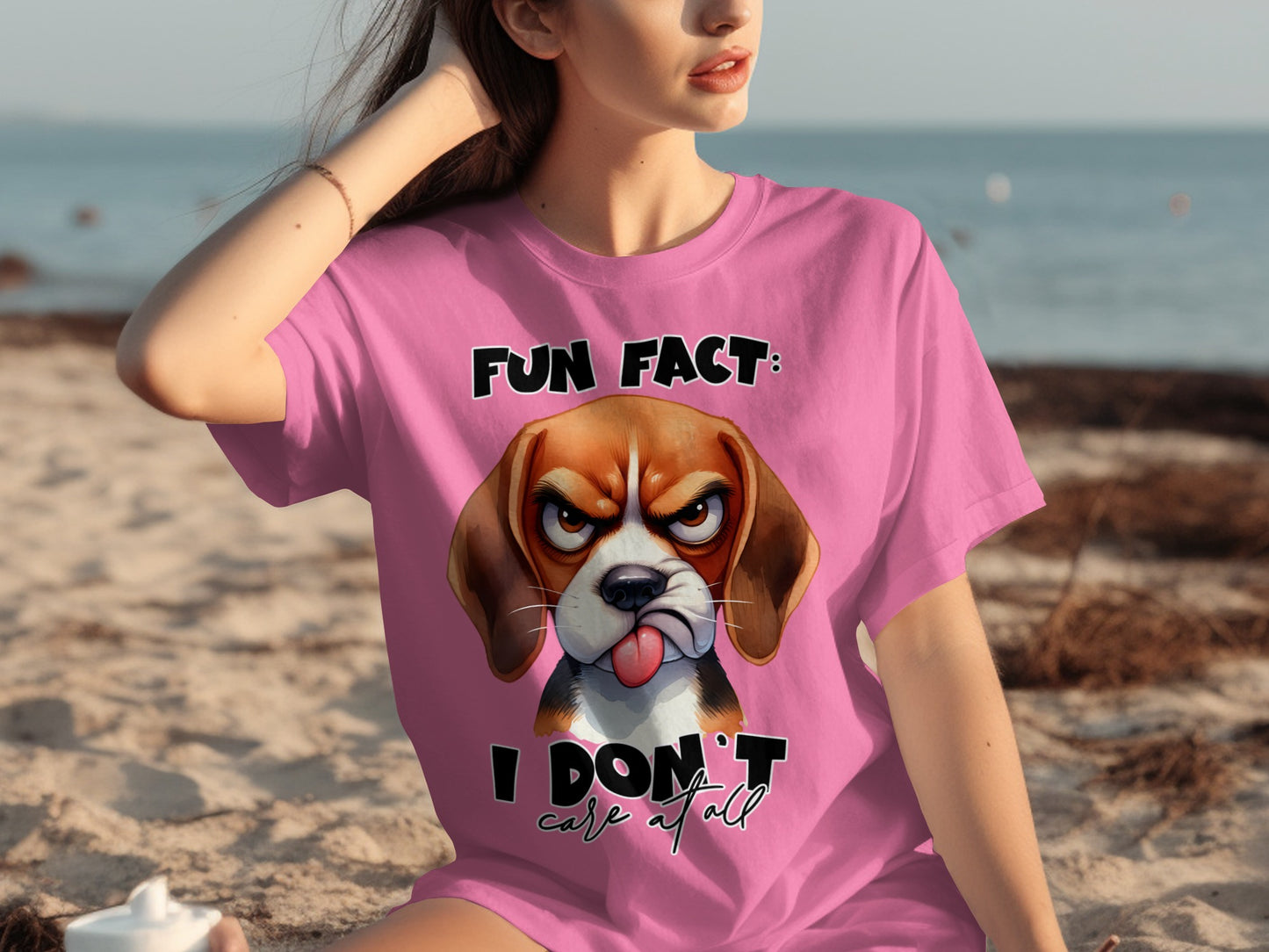 Fun Fact I Don't Care At All Dog Graphic T-Shirt