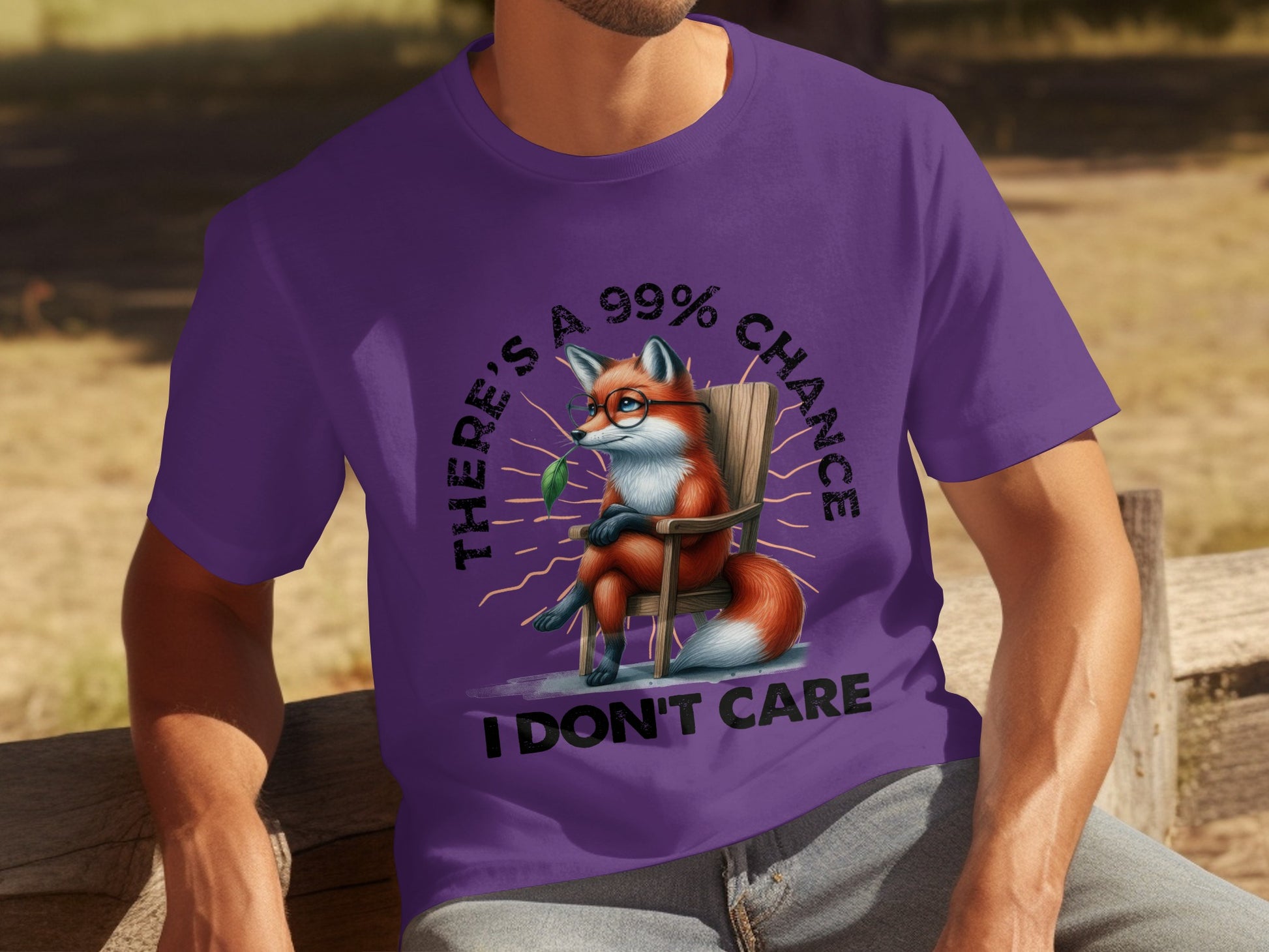 Funny Fox Graphic Tee There Is A 99% Chance I Don't Care