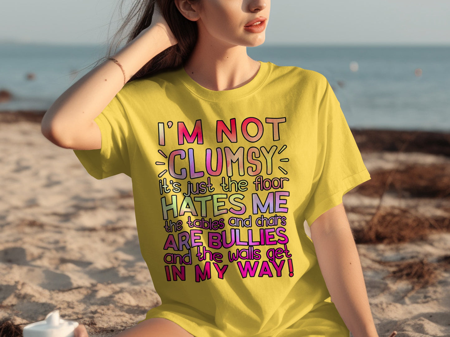 I'm Not Clumsy Colorful Printed T-Shirt