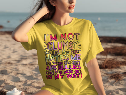 I'm Not Clumsy Colorful Printed T-Shirt