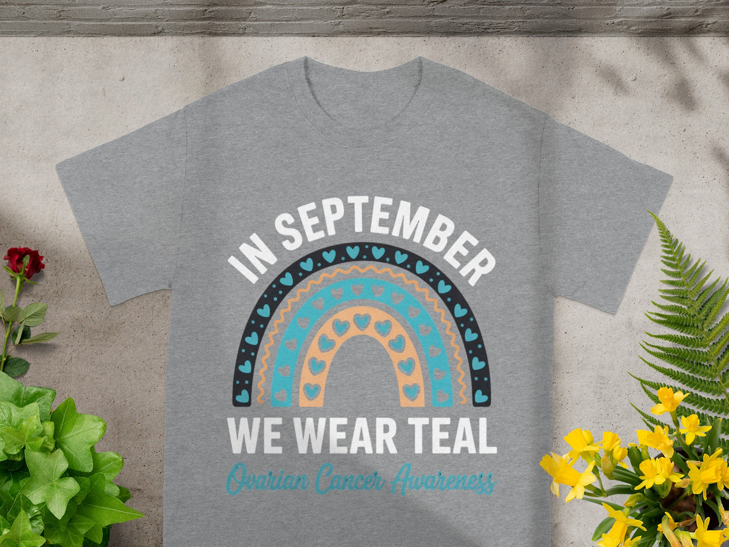 In September We Wear Teal Ovarian Cancer Awareness Shirt