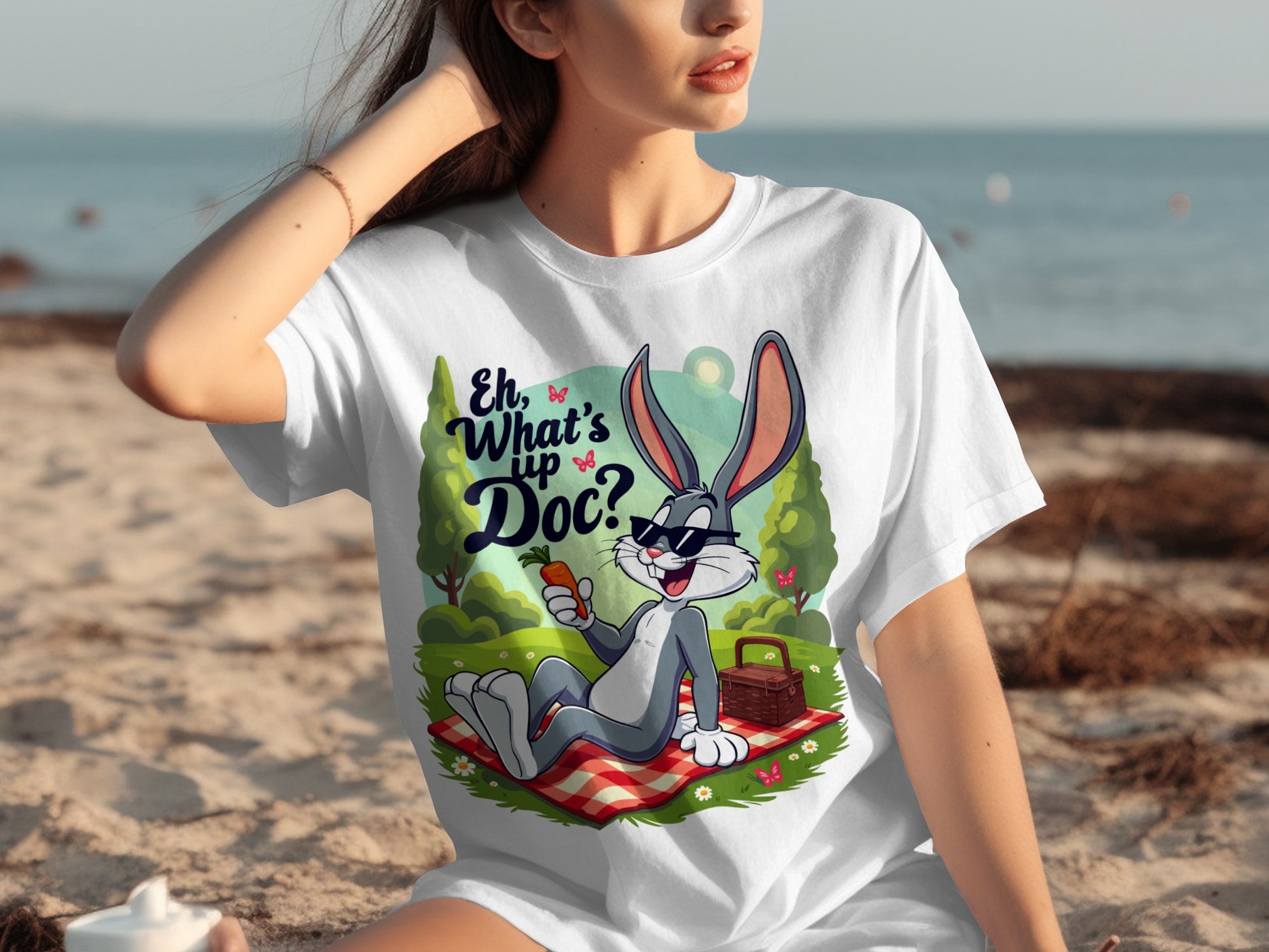 Eh What's Up Doc Cartoon Bunny Graphic T-Shirt