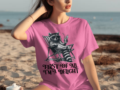 Funny Raccoon Delight Statement T-Shirt Product