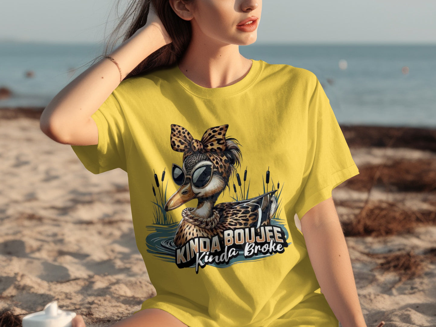 Kinda Boujee Kinda Broke Duck Graphic T-Shirt
