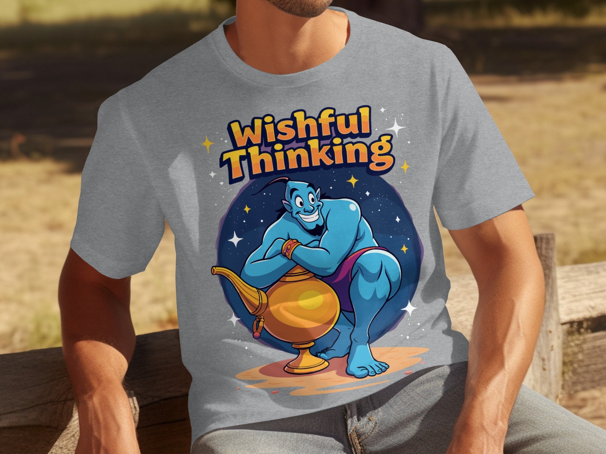 Wishful Thinking Cartoon Graphic Tee Shirt for Men