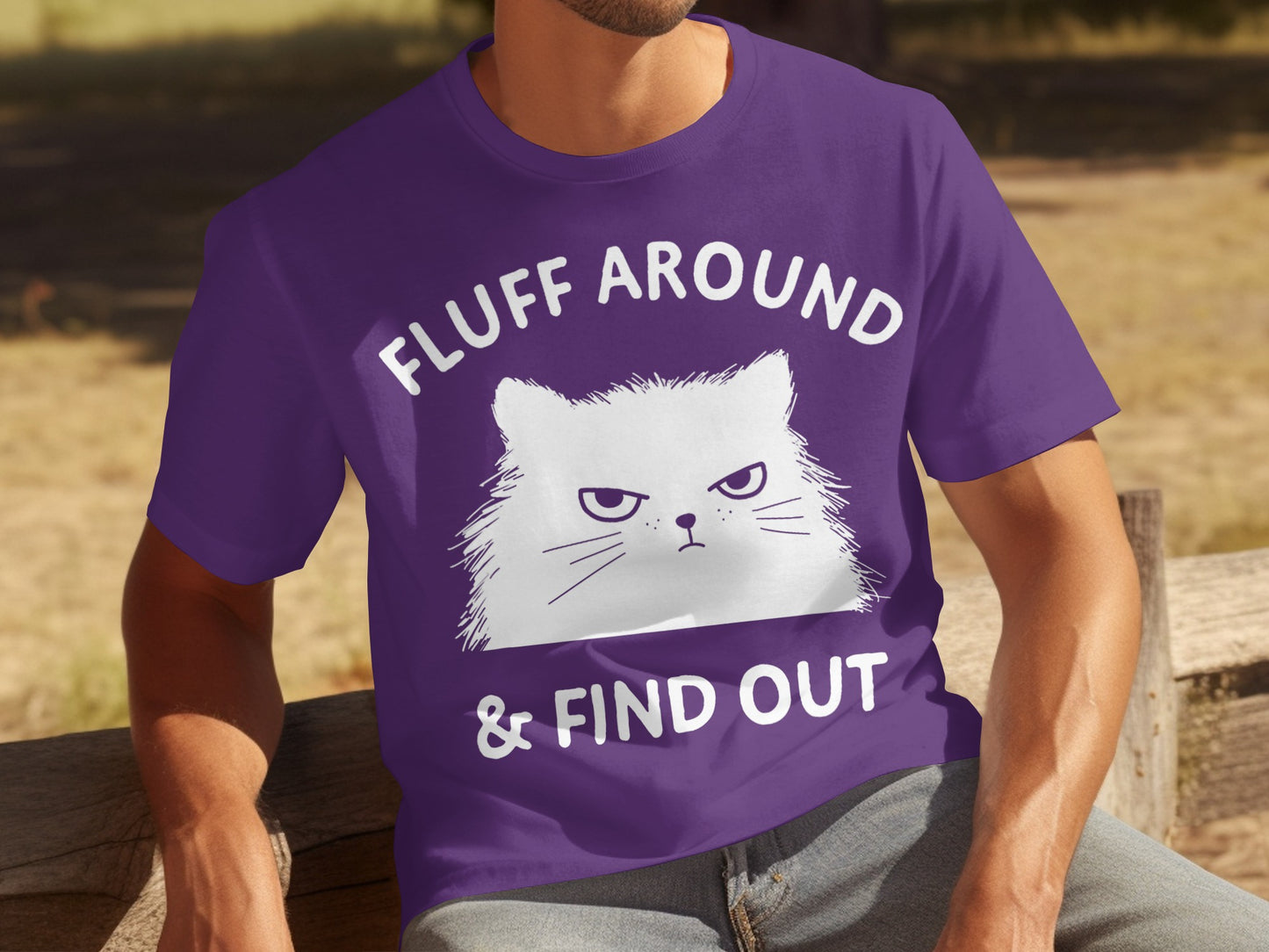 Fluff Around Find Out Cats Graphic Tee Shirt