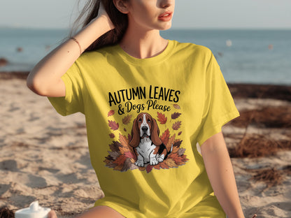 Autumn Leaves and Dogs Please Graphic Tee