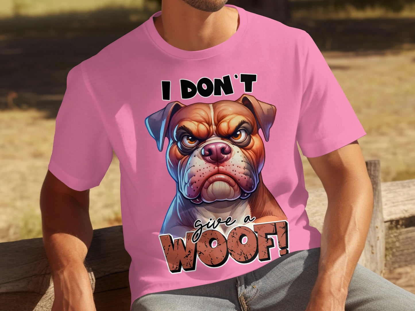 I DON'T GIVE A WOOF Funny Dog Graphic Tshirt